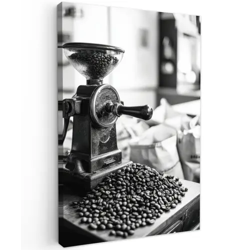 Koffiemolen - Gemalen - Vintage canvas 2cm klein -z3d