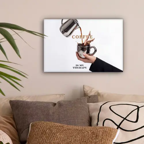 Koffie - Mok - Kan - Therapie canvas 2cm klein -sfeer1