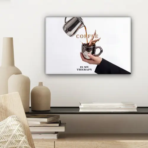 Koffie - Mok - Kan - Therapie canvas 2cm klein -sfeer6