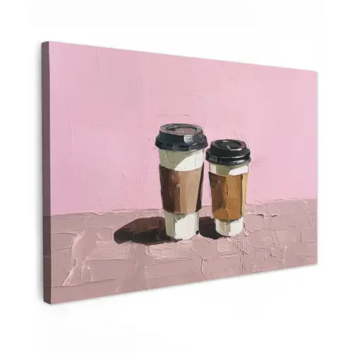 Koffiebekers - Deksel - Verf - Textuur canvas 2cm klein -z3d