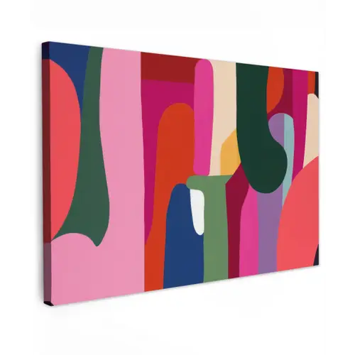 Kleurvakken - Recht - Rond - Abstract canvas 2cm klein -z3d