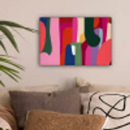 Kleurvakken - Recht - Rond - Abstract canvas 2cm klein -sfeer1