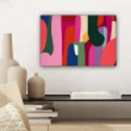 Kleurvakken - Recht - Rond - Abstract canvas 2cm klein -sfeer6