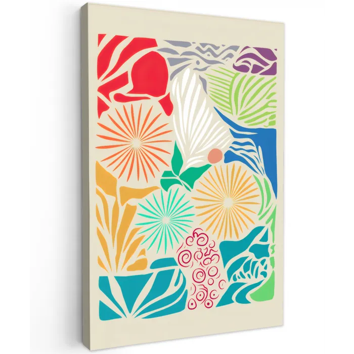Kleurrijk - Abstract - Bloemen - Patronen canvas 2cm klein -z3d