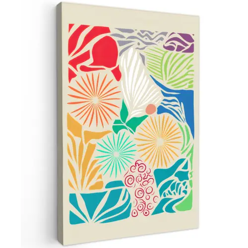 Kleurrijk - Abstract - Bloemen - Patronen canvas 2cm klein -z3d