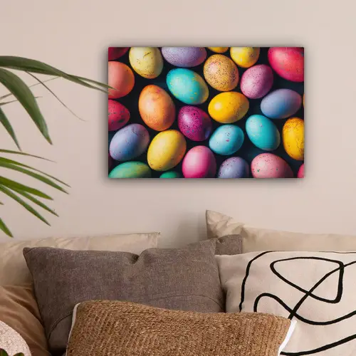 Kleurrijk - Paaseitjes - Spetters canvas 2cm klein -sfeer1