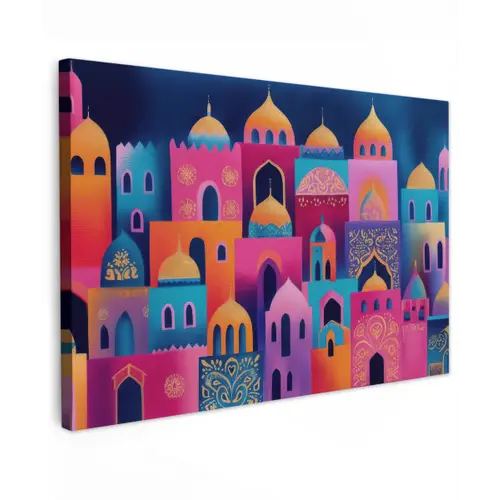 Kleurrijk - Avond - Islamitisch canvas 2cm klein -z3d