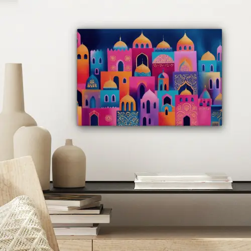 Kleurrijk - Avond - Islamitisch canvas 2cm klein -sfeer6