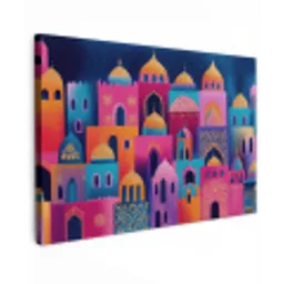 Kleurrijk - Avond - Islamitisch canvas 2cm klein -z3d
