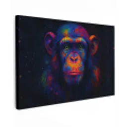 Kleurrijk - Aap - Abstract canvas 2cm klein -z3d