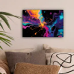 Kleurrijk - Verf - Zwart canvas 2cm klein -sfeer1