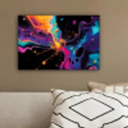 Kleurrijk - Verf - Zwart canvas 2cm klein -sfeer3