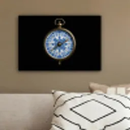 Kompas - Delfts blauw - Zwart canvas 2cm klein -sfeer3