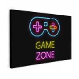 Controller - Game - Neon - Zwart - Quotes - Game zone canvas 2cm klein -z3d