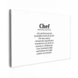 Kok - Definitie - Chef - Koken - Keuken - Spreuken - Woordenboek canvas 2cm klein -z3d