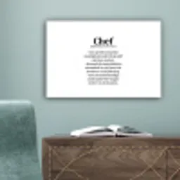 Kok - Definitie - Chef - Koken - Keuken - Spreuken - Woordenboek canvas 2cm klein -sfeer4