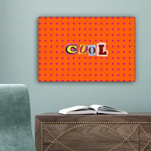 Cool - Stippen - Oranje canvas 2cm klein -sfeer4