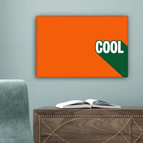 Cool - Oranje - Groen canvas 2cm klein -sfeer4