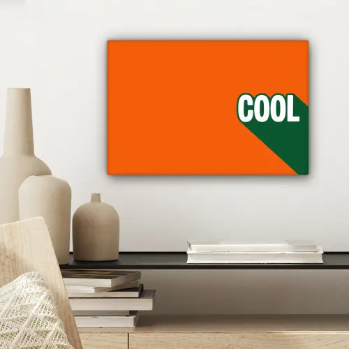 Cool - Oranje - Groen canvas 2cm klein -sfeer6