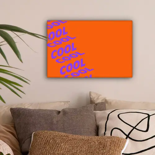 Cool - Paars - Oranje canvas 2cm klein -sfeer1