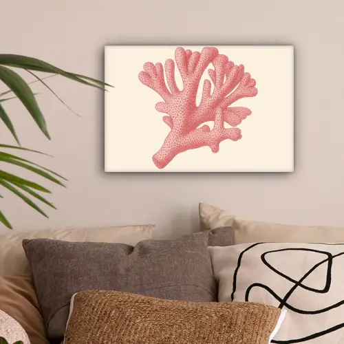 Koraal - Stipjes - Roze canvas 2cm klein -sfeer1