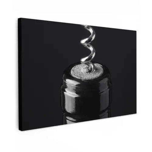 Kurkentrekker - Wijn - Zwart - Wit canvas 2cm klein -z3d