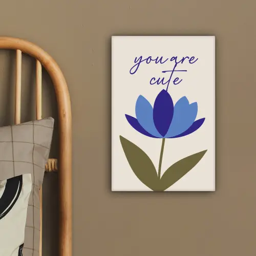 Korenbloem - Valentijn - Bloem - Blauw canvas 2cm klein -sfeer3