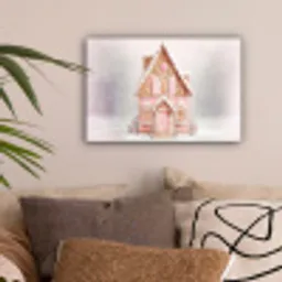 Huisje - Suiker - Pastel canvas 2cm klein -sfeer1