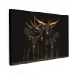 Koeien - Horens - Goud canvas 2cm klein -z3d