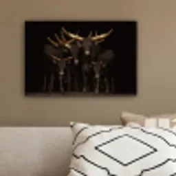 Koeien - Horens - Goud canvas 2cm klein -sfeer3