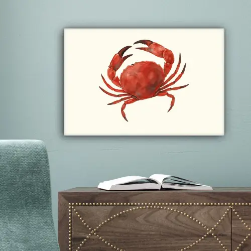 Krab - Felrood - Poten canvas 2cm klein -sfeer4