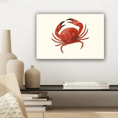 Krab - Felrood - Poten canvas 2cm klein -sfeer6