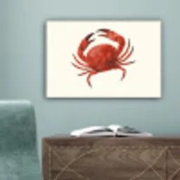 Krab - Felrood - Poten canvas 2cm klein -sfeer4