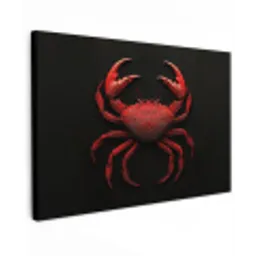 Krab - Rood - Vissen - Schaaldieren canvas 2cm klein -z3d