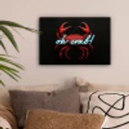 Krab - Rood - Neon - Quote canvas 2cm klein -sfeer1
