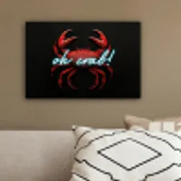 Krab - Rood - Neon - Quote canvas 2cm klein -sfeer3