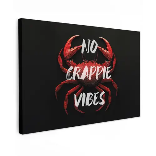 Krab - Rood - Tekst - Zwart canvas 2cm klein -z3d