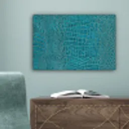 Krokodillenleertextuur - Blauw - Exotisch canvas 2cm klein -sfeer4