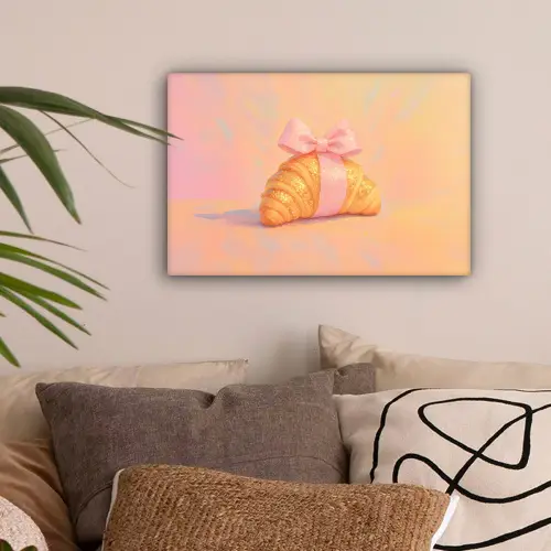 Croissant - Strik - Roze canvas 2cm klein -sfeer1
