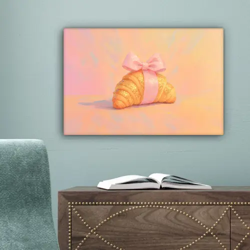 Croissant - Strik - Roze canvas 2cm klein -sfeer4