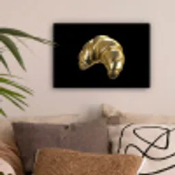 Croissant - Brood - Goud - Zwart canvas 2cm klein -sfeer1