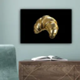 Croissant - Brood - Goud - Zwart canvas 2cm klein -sfeer4