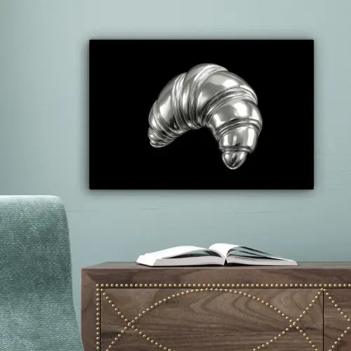 Croissant - Metaal - Zilver canvas 2cm klein -sfeer4