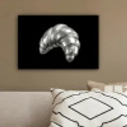 Croissant - Metaal - Zilver canvas 2cm klein -sfeer3
