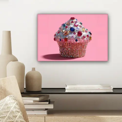 Cupcake - Kleurrijk - Edelstenen canvas 2cm klein -sfeer6