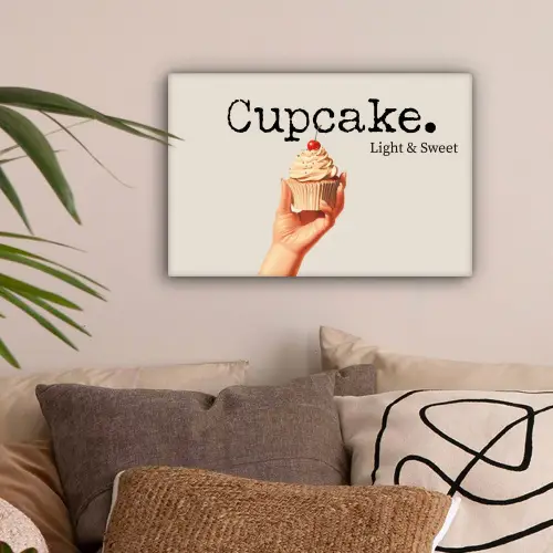 Cupcake - Zoet - Kers canvas 2cm klein -sfeer1