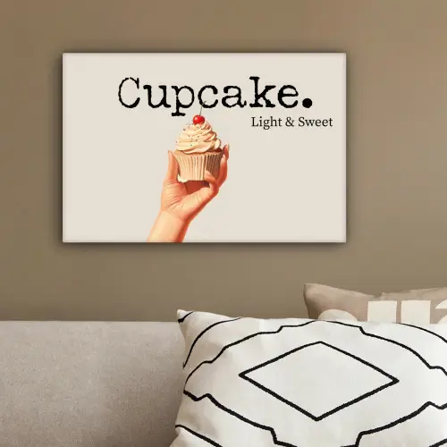 Cupcake - Zoet - Kers canvas 2cm klein -sfeer3