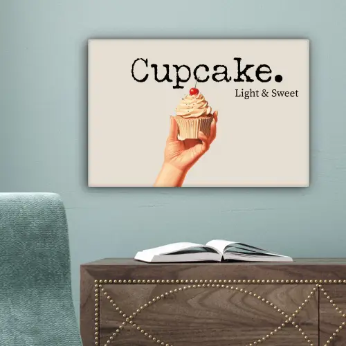 Cupcake - Zoet - Kers canvas 2cm klein -sfeer4