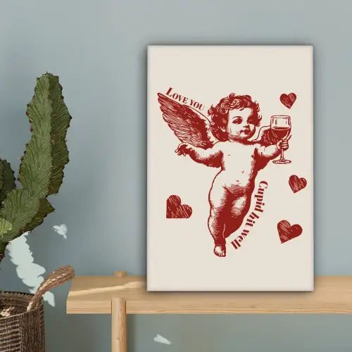 Cupido - Hartjes - Rood - Klassiek canvas 2cm klein -sfeer4