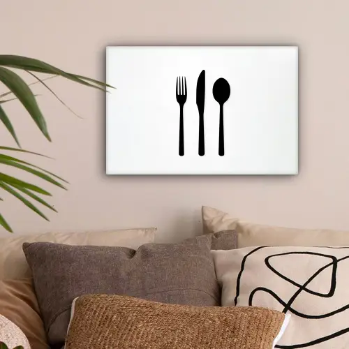 Bestek - Zwart - Simpel canvas 2cm klein -sfeer1